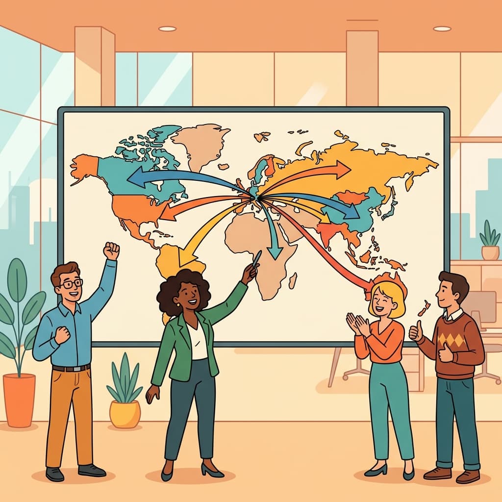The company expanded its business into three new countries.