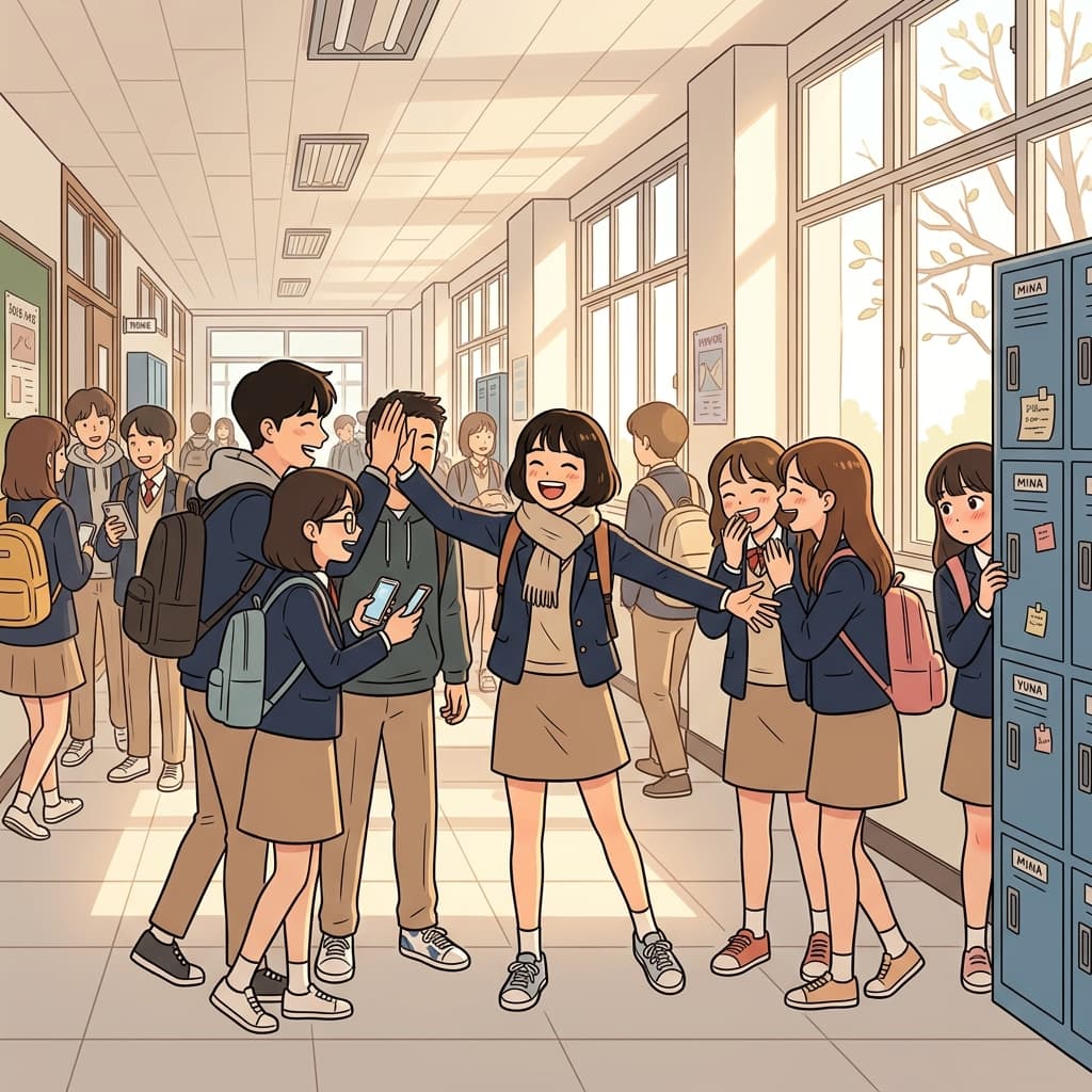 The extroverted new student made ten friends before lunch on day one.