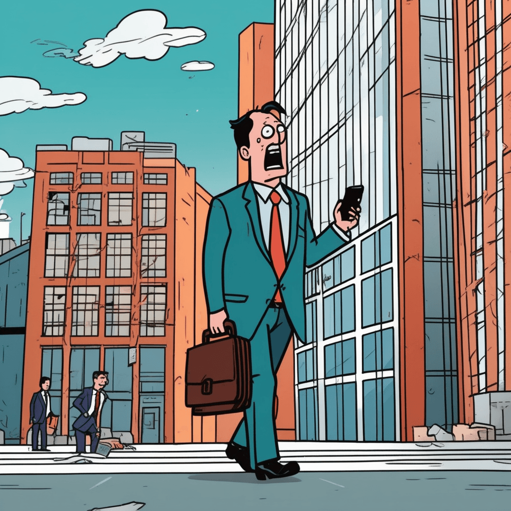 By the tall building's wall, he falls victim to it all!