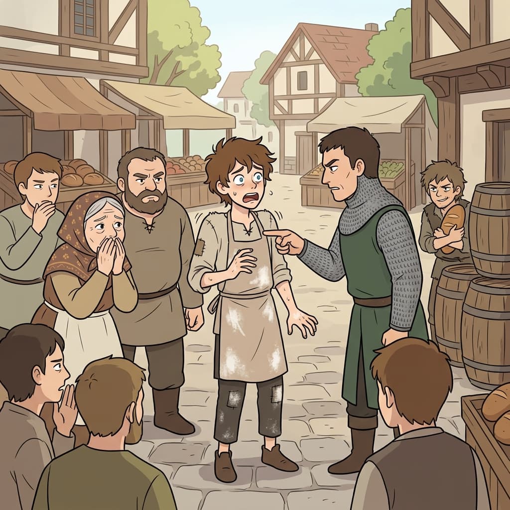 He was falsely accused of stealing the bread he never touched.