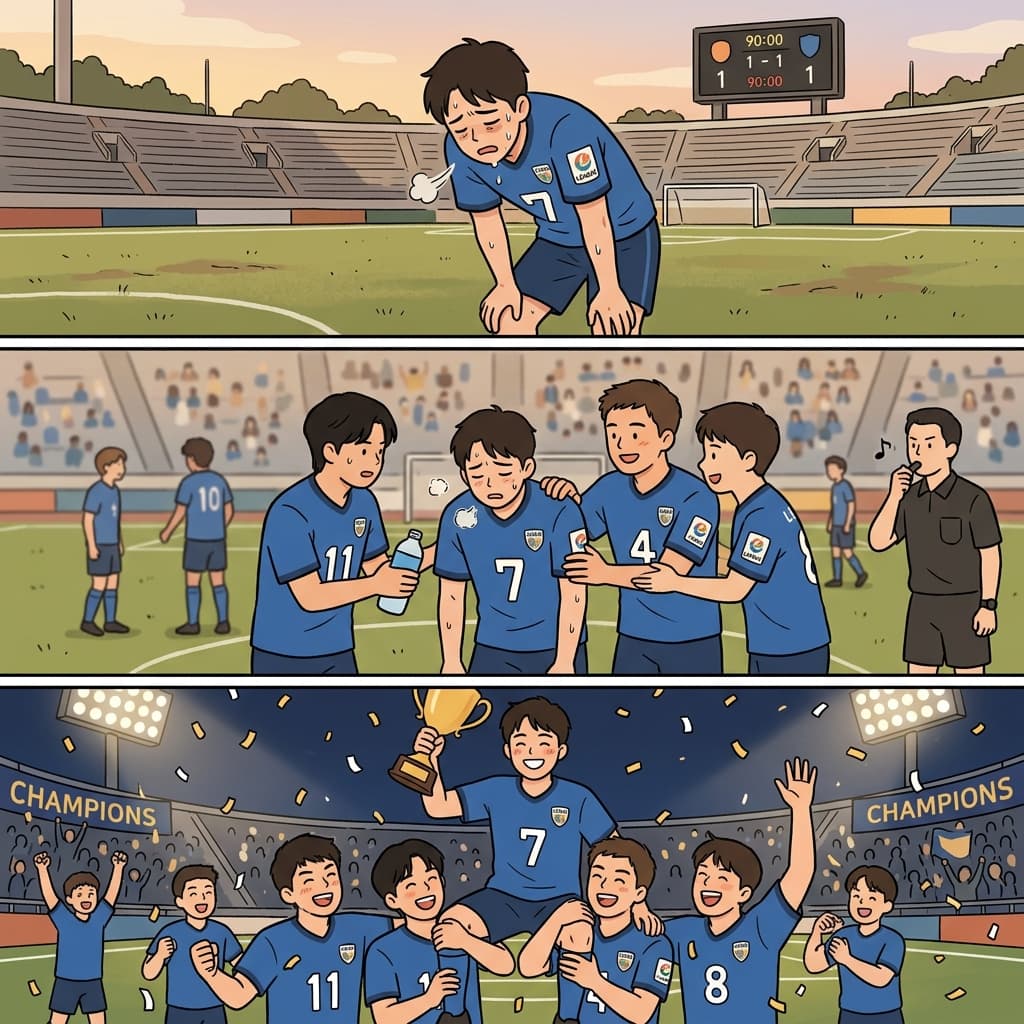 Despite fatigue, his league teammates and colleagues cheered him after the championship.
