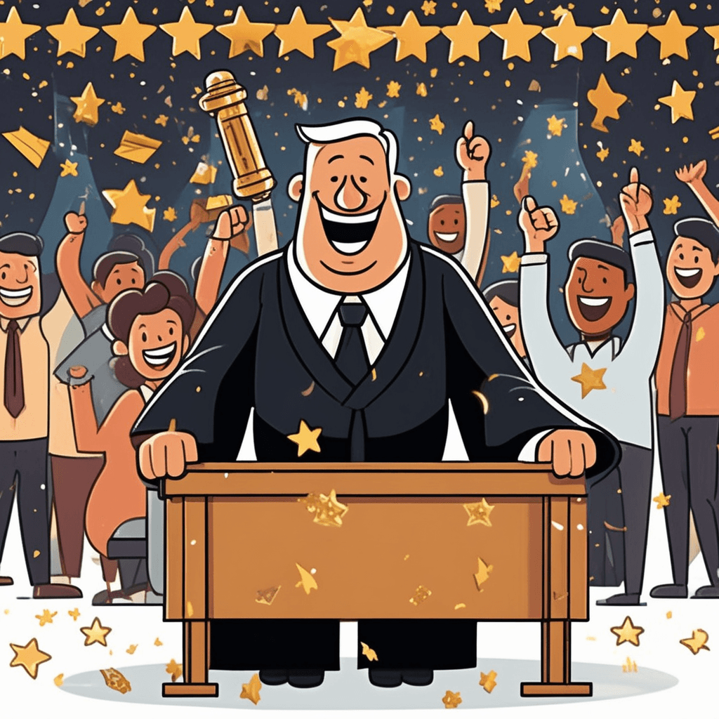 Judge shows favor - he's able to approve with a smile!
