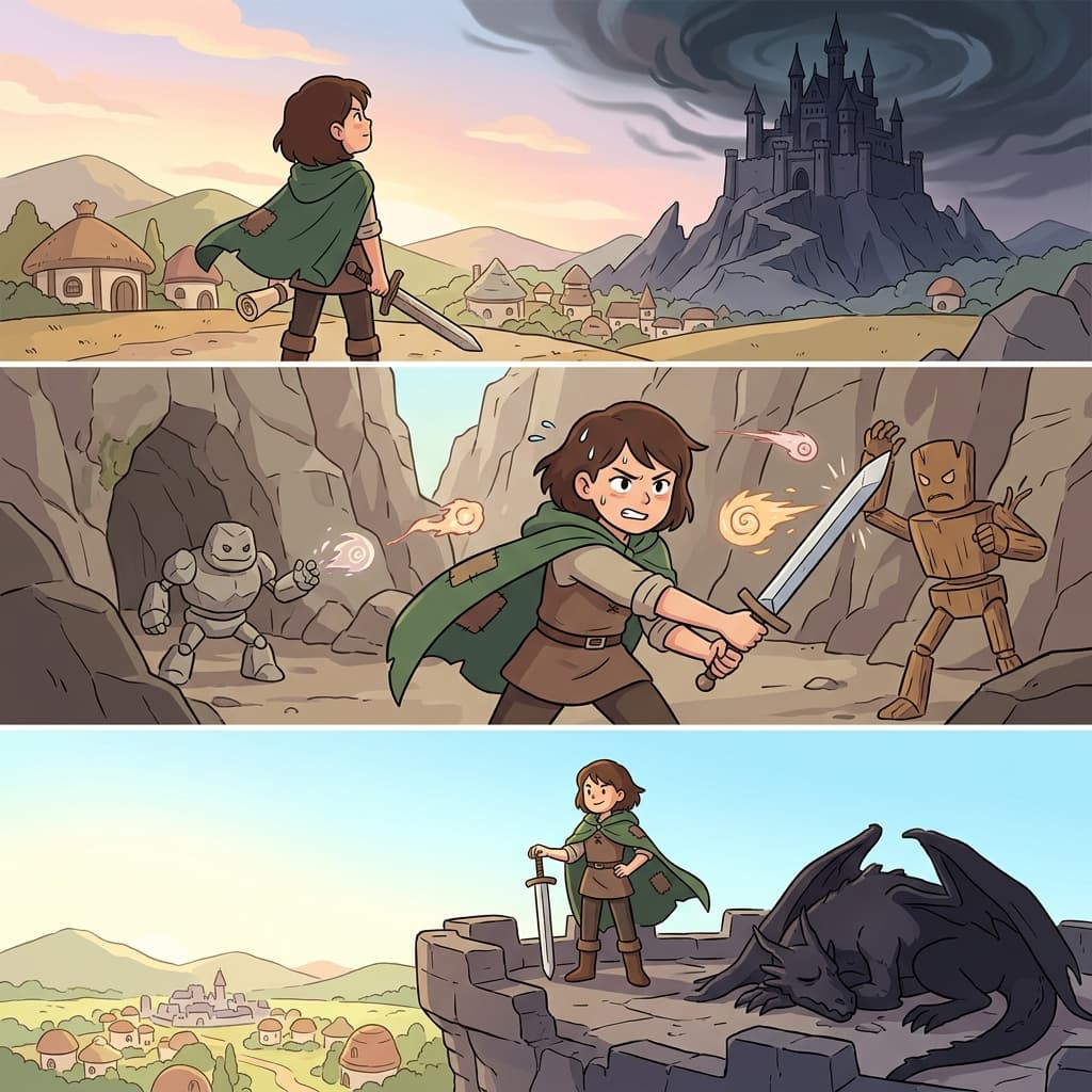 The fictitious hero was ambitious and became victorious.