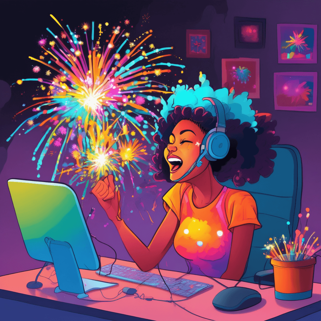 Her firework artwork lights up the network!