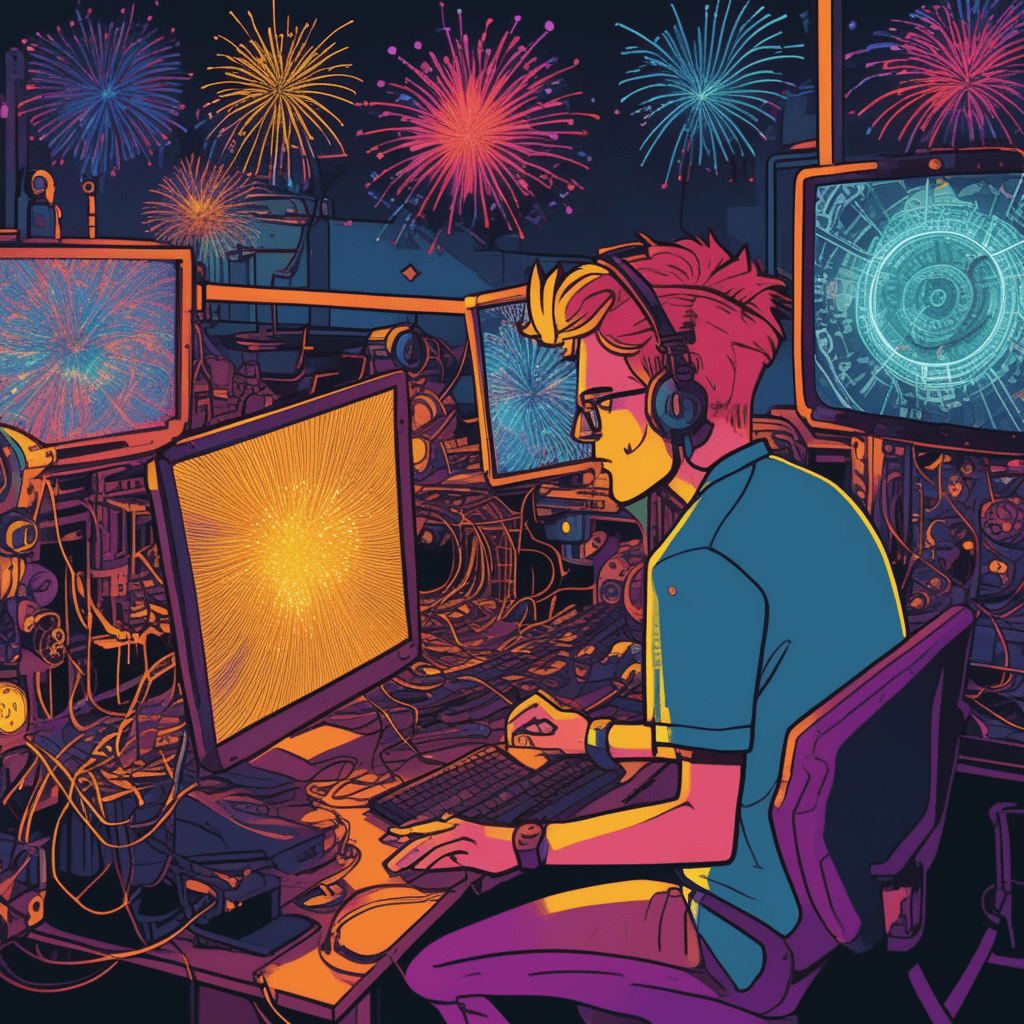 Through networks and clockworks, fireworks come to life!