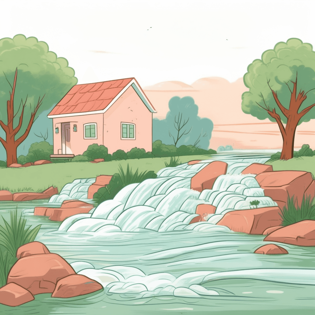 a sudden local flood of great volume and short duration