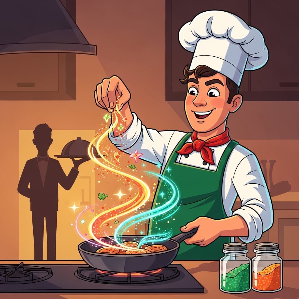 "Add a little flavor, do yourself a favor — be the chef, not just a waiter."