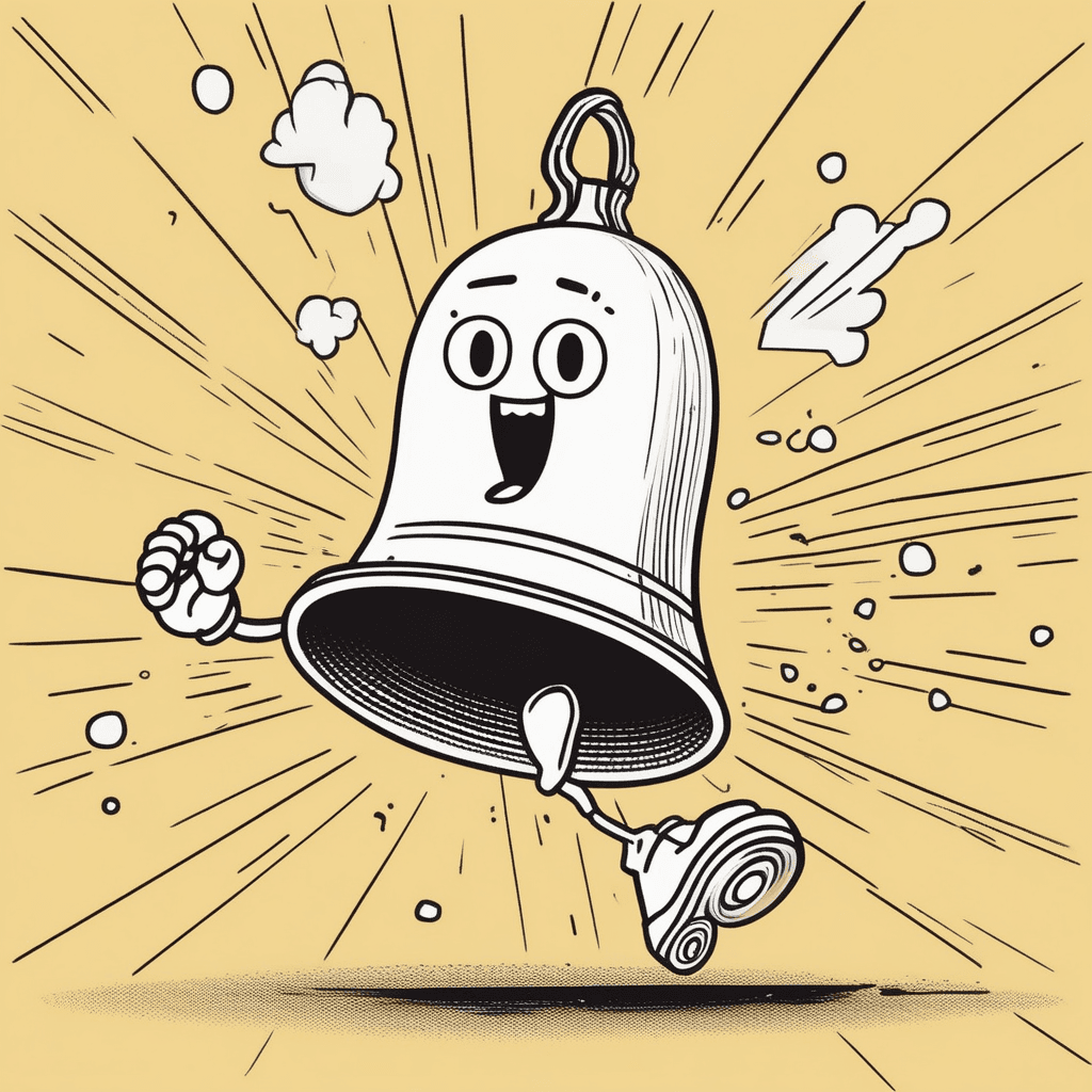Bell goes TING and flees - fleeting sound, fleeting moment!