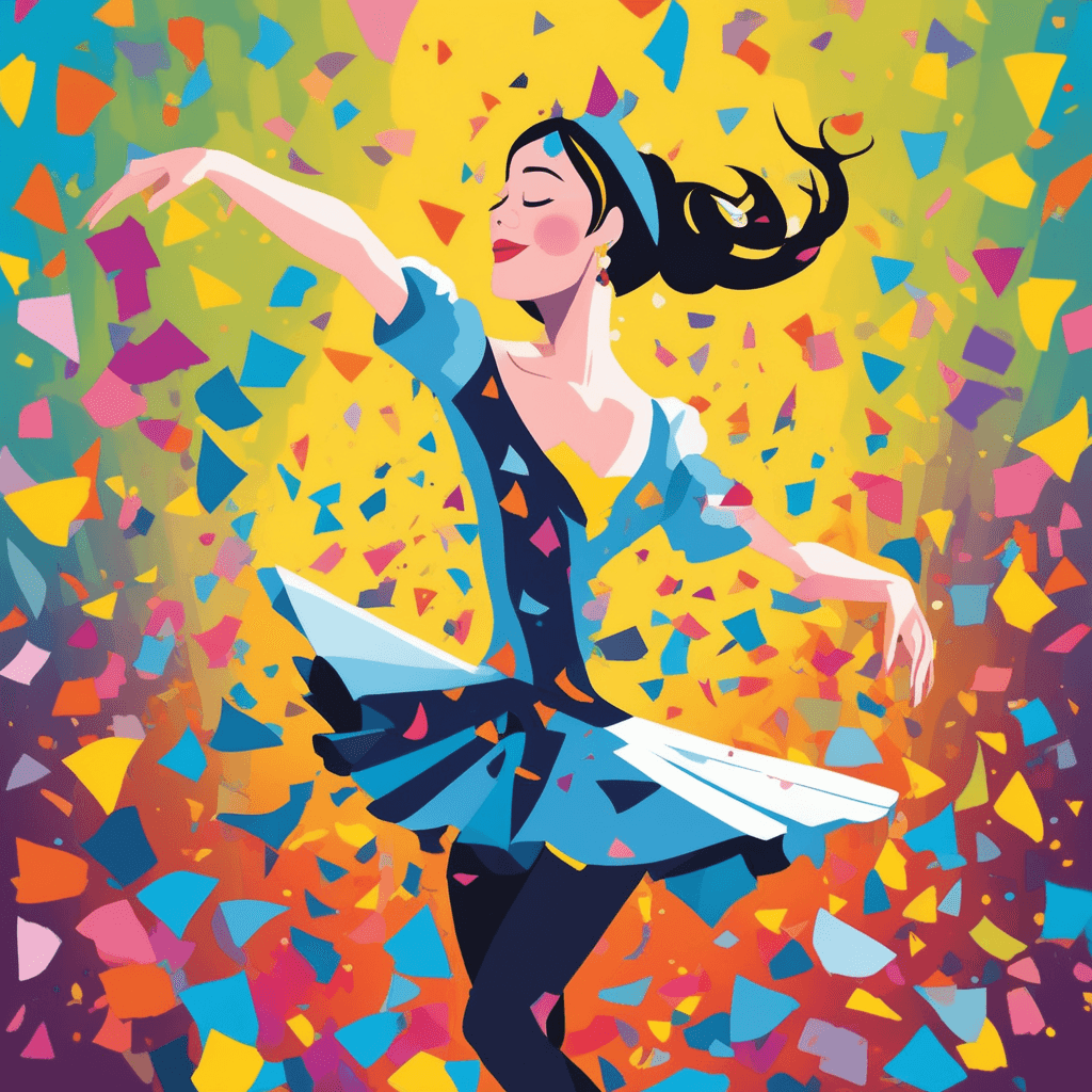 Her flimsy dress can't contain her whimsy as she does the shimmy!