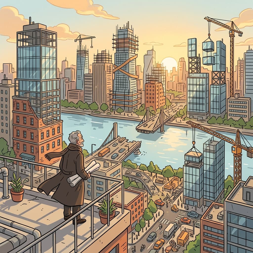 The city skyline is in constant flux, changing shape year after year.