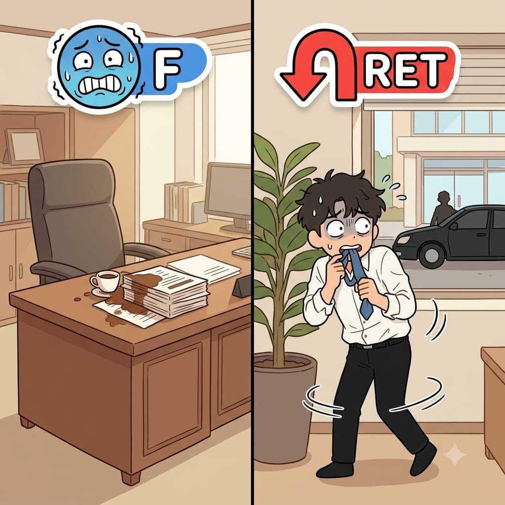 FRET(worry) + FUL(full of) — full of worry about his boss returning, the employee became increasingly fretful.