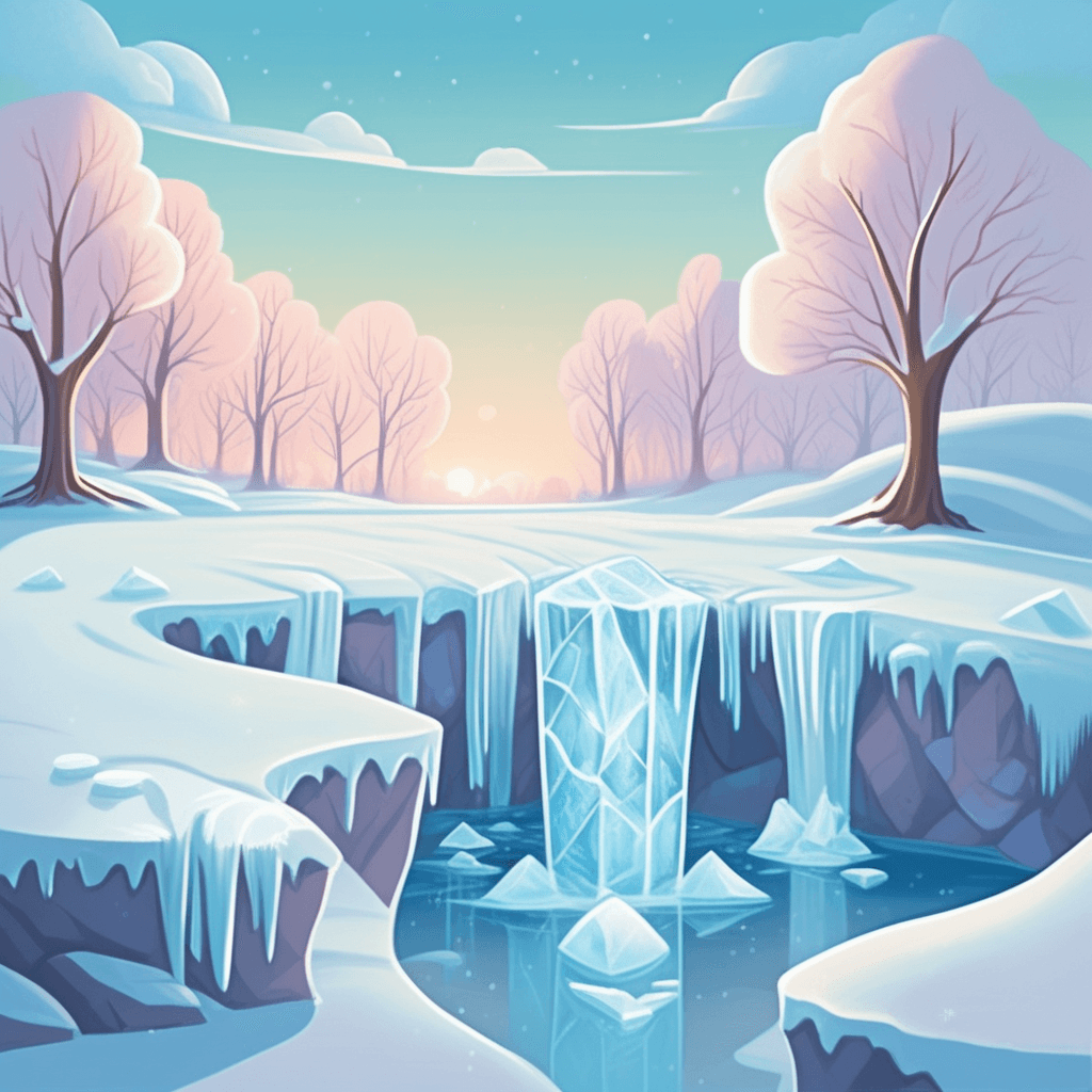turned into ice; extremely cold