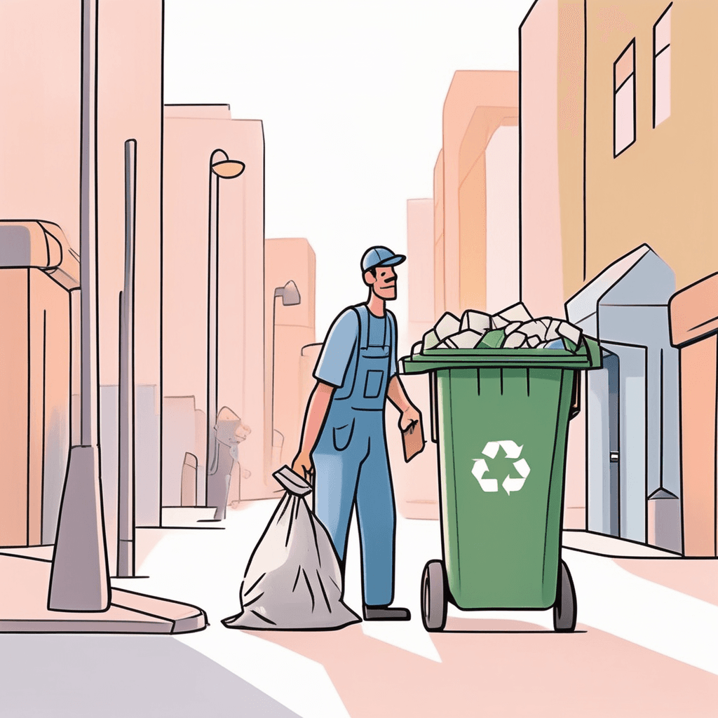 a person whose job is to collect household waste and refuse from bins