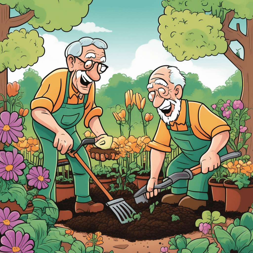 The gardener and his partner make harder ground softer!
