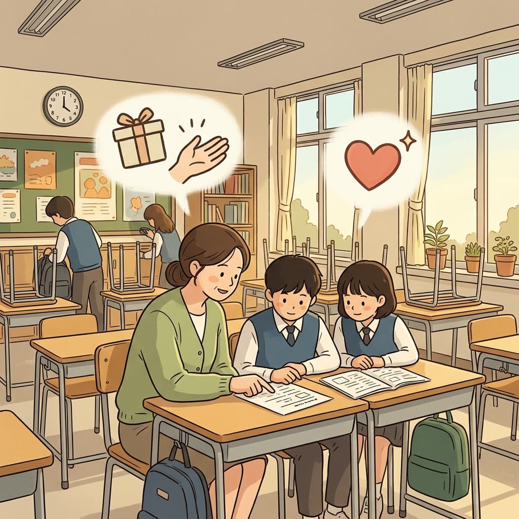 The teacher generously spent extra time helping students. (GIVE + KINDNESS = GENEROUSLY)