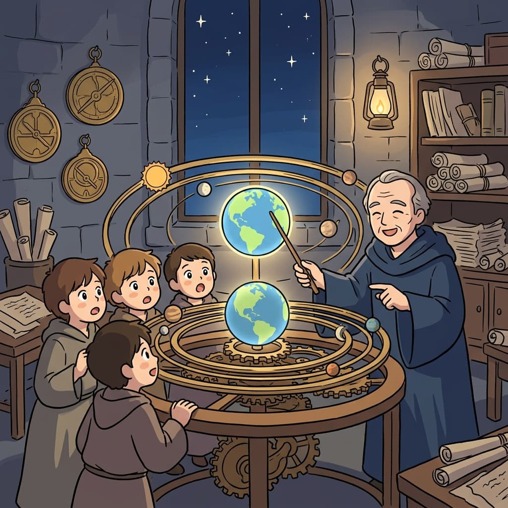 Medieval scholars believed in a geocentric universe with Earth at the center.