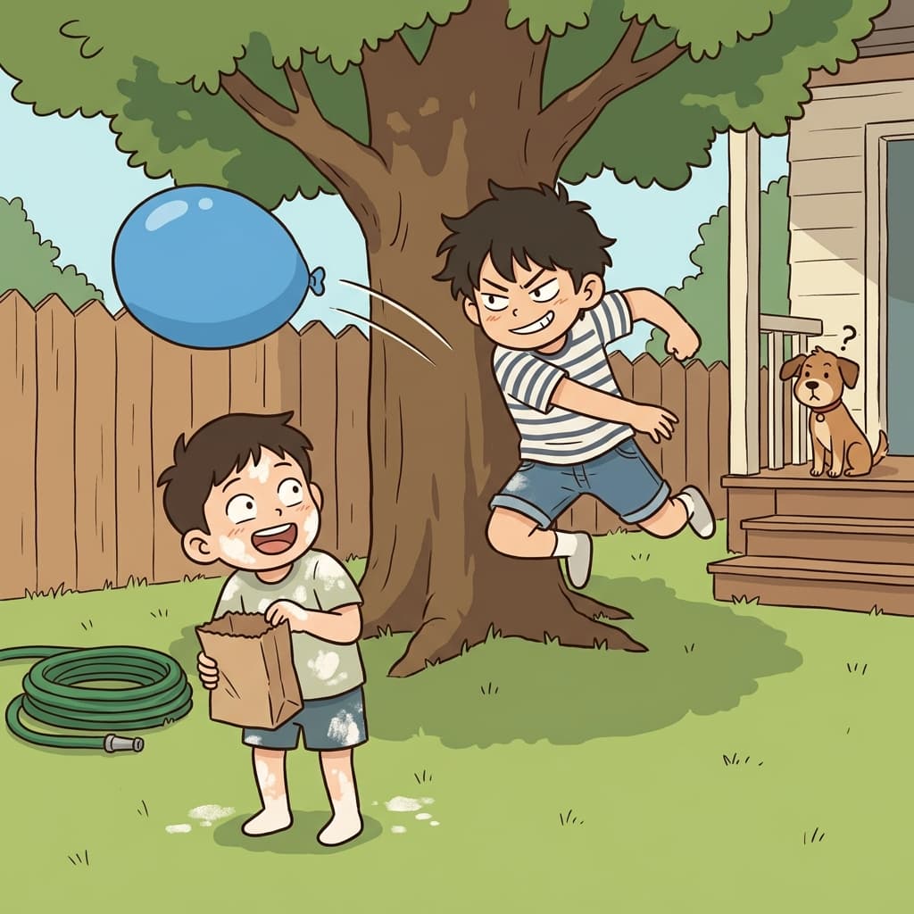 He pranked his brother to get back at him for the flour bomb.