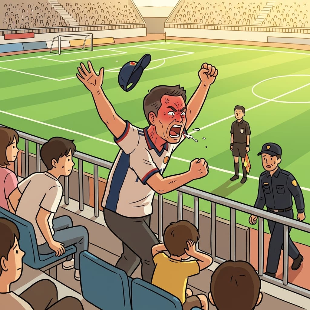 He started to get worked up when the referee ignored an obvious foul.