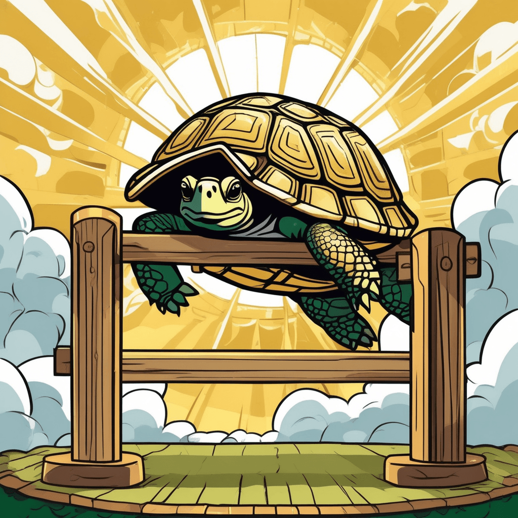 The turtle with a girdle clears every hurdle!