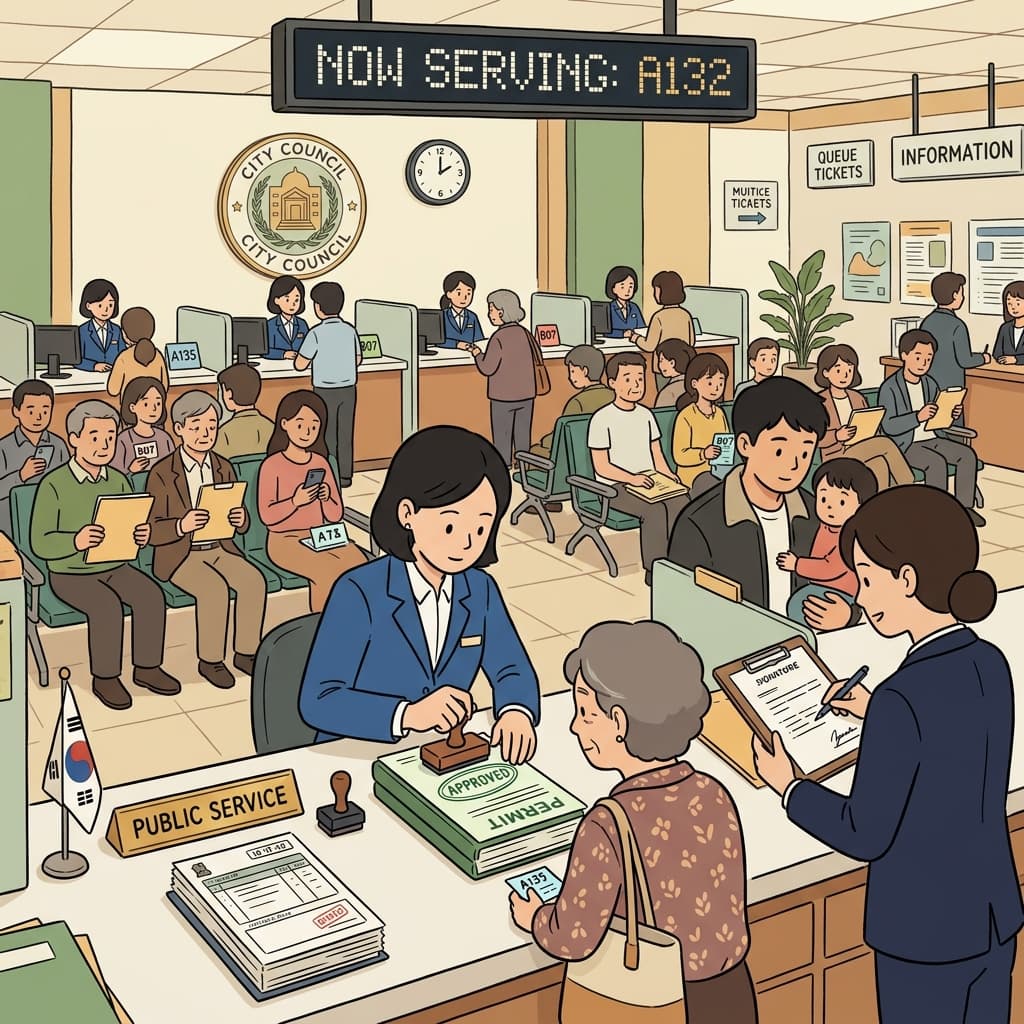 The government agency reviews permits at the city licensing office.