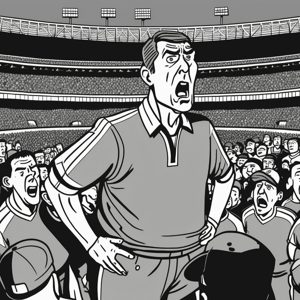 From the grandstand he makes his demand, but players struggle to understand!