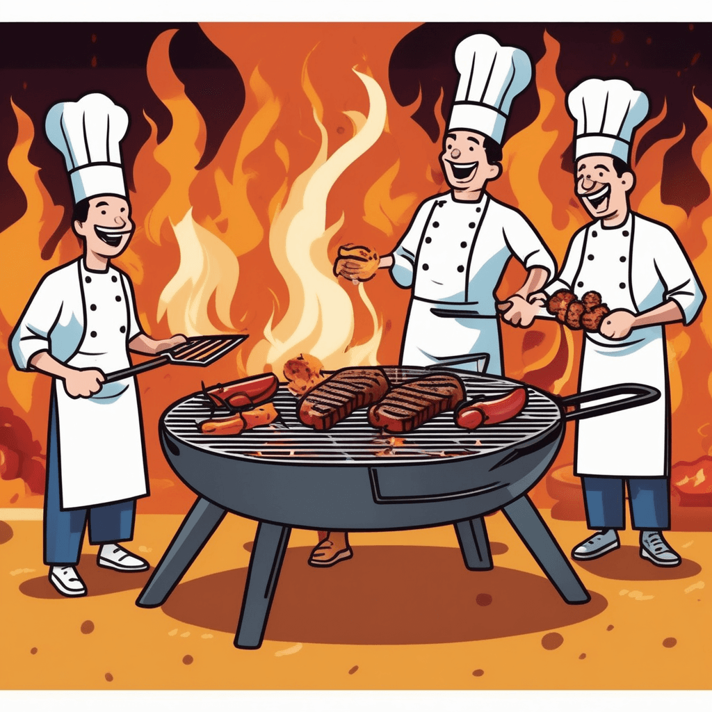Skill and thrill upon the grill — where friends chill and flavors spill, summer's perfect meal to fill