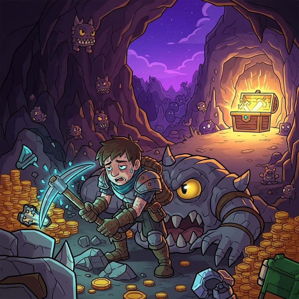 "Grind through the night, keep your eyes on the light — the loot at the end makes the grind feel right."