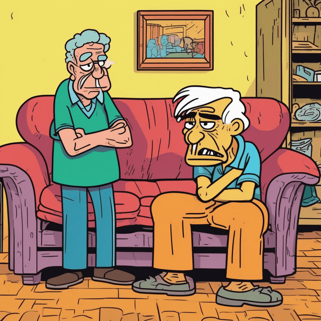 The grouch on his couch finds a friend to vouch!