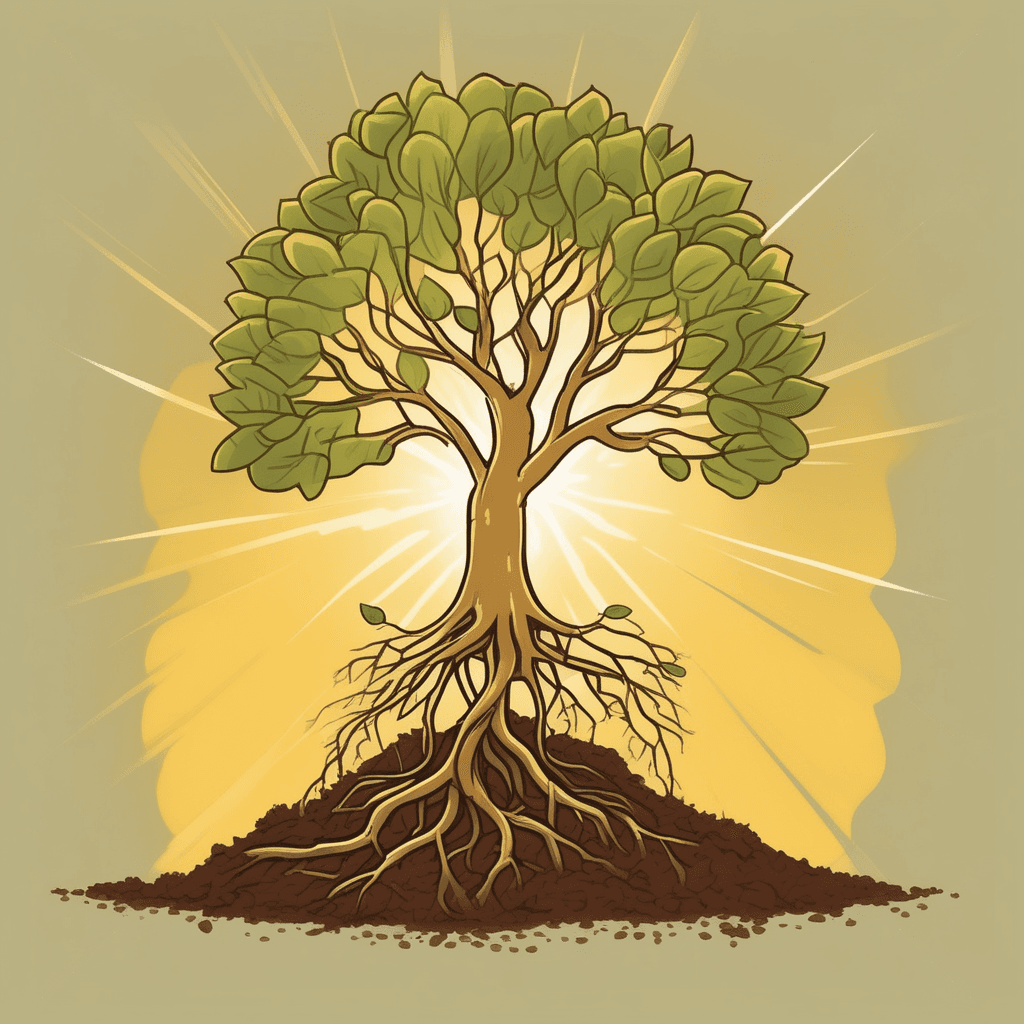 Growing tall and glowing bright, branches flowing in the light!