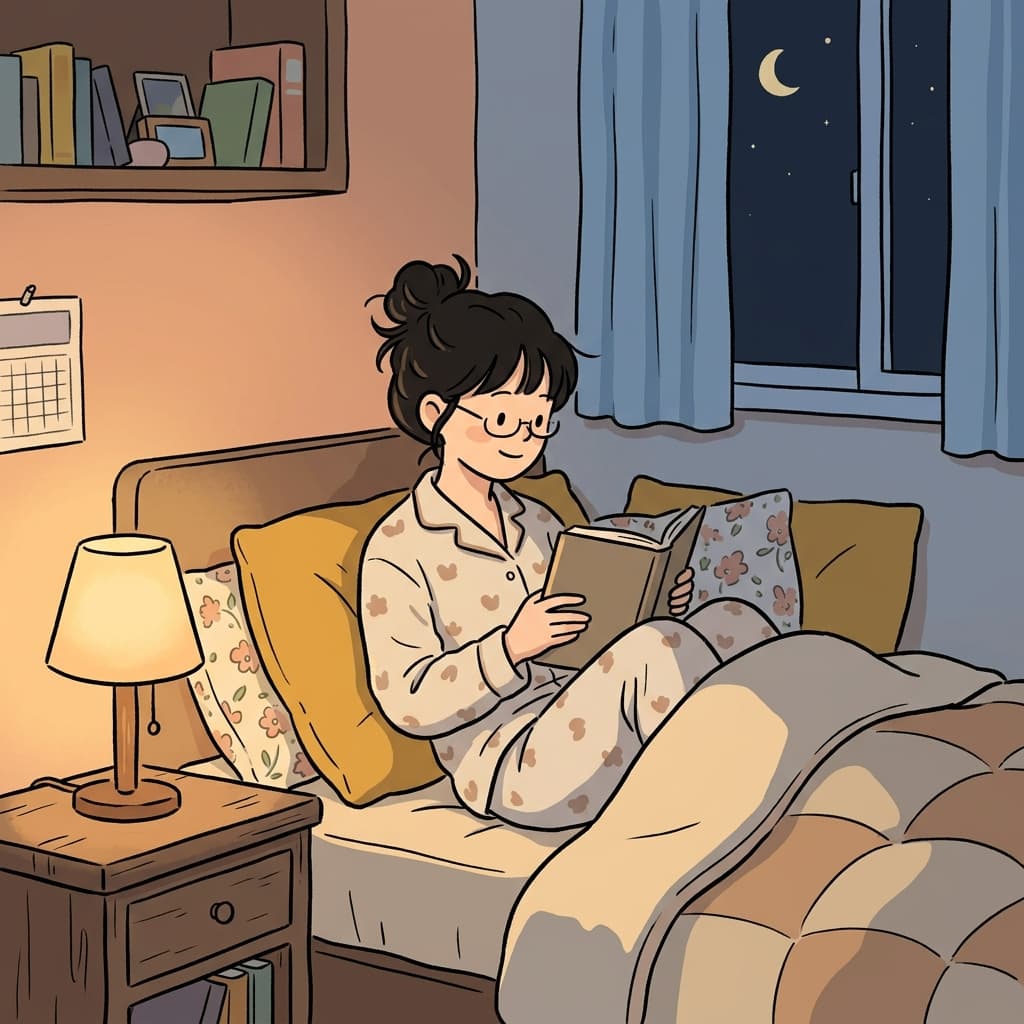 Reading before bed became her daily habit.