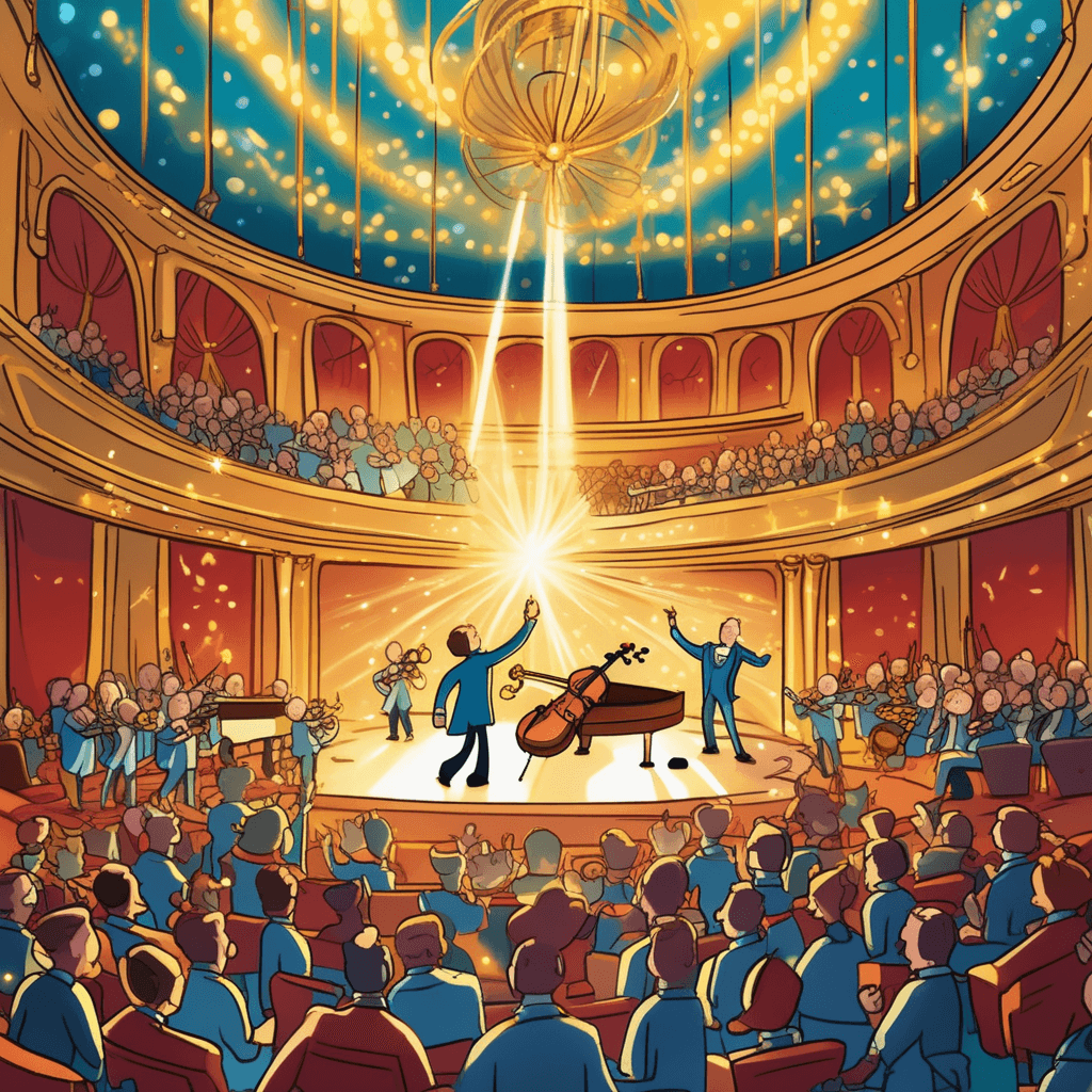 The maestro's call echoes through the hall as a golden ball shines above all!