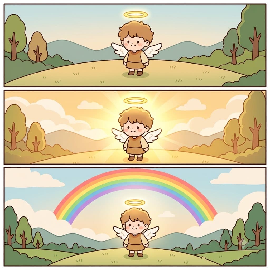 The halo began to glow like a rainbow across the morning sky.
