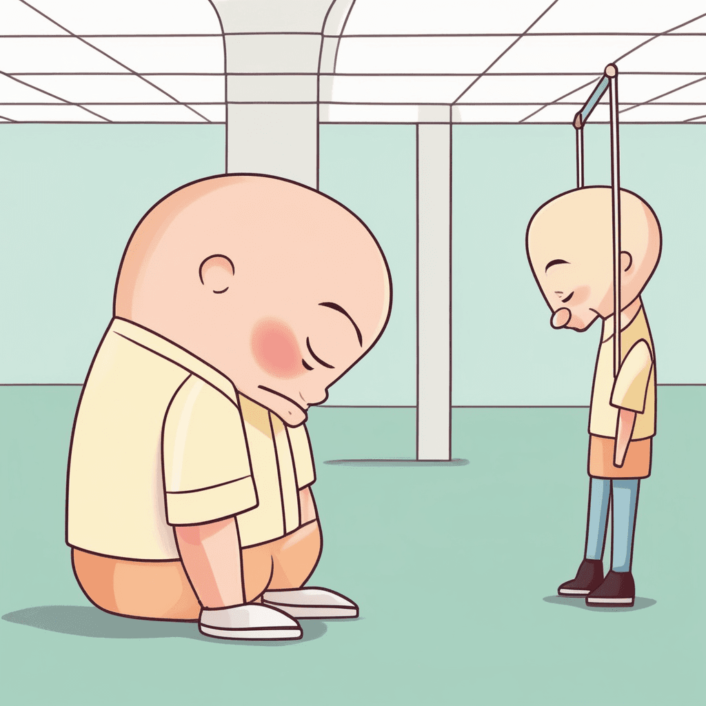 to show shame or embarrassment by looking downward