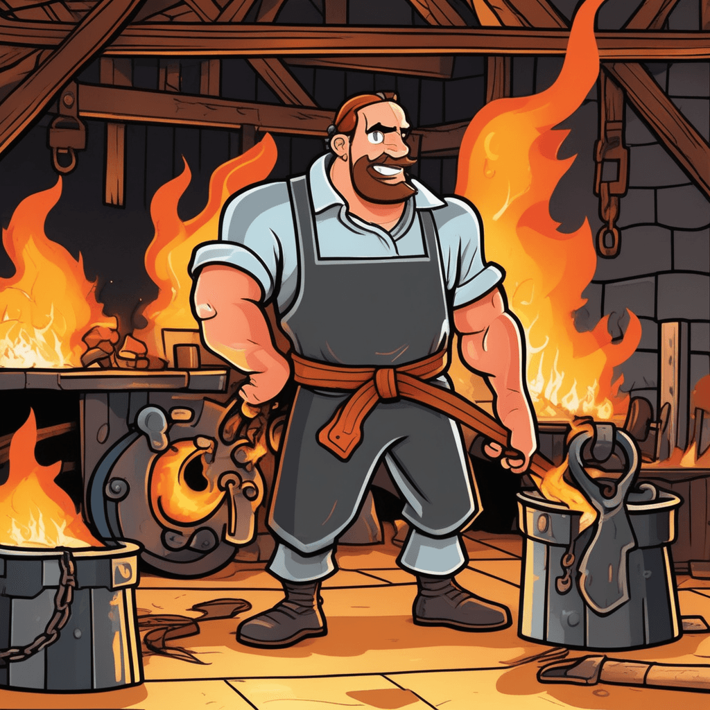 Heartfelt passion makes him drop his belt as metal starts to melt.