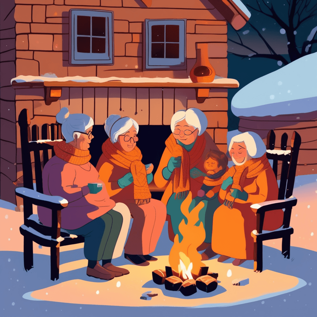 The fire is warming while memories are forming.