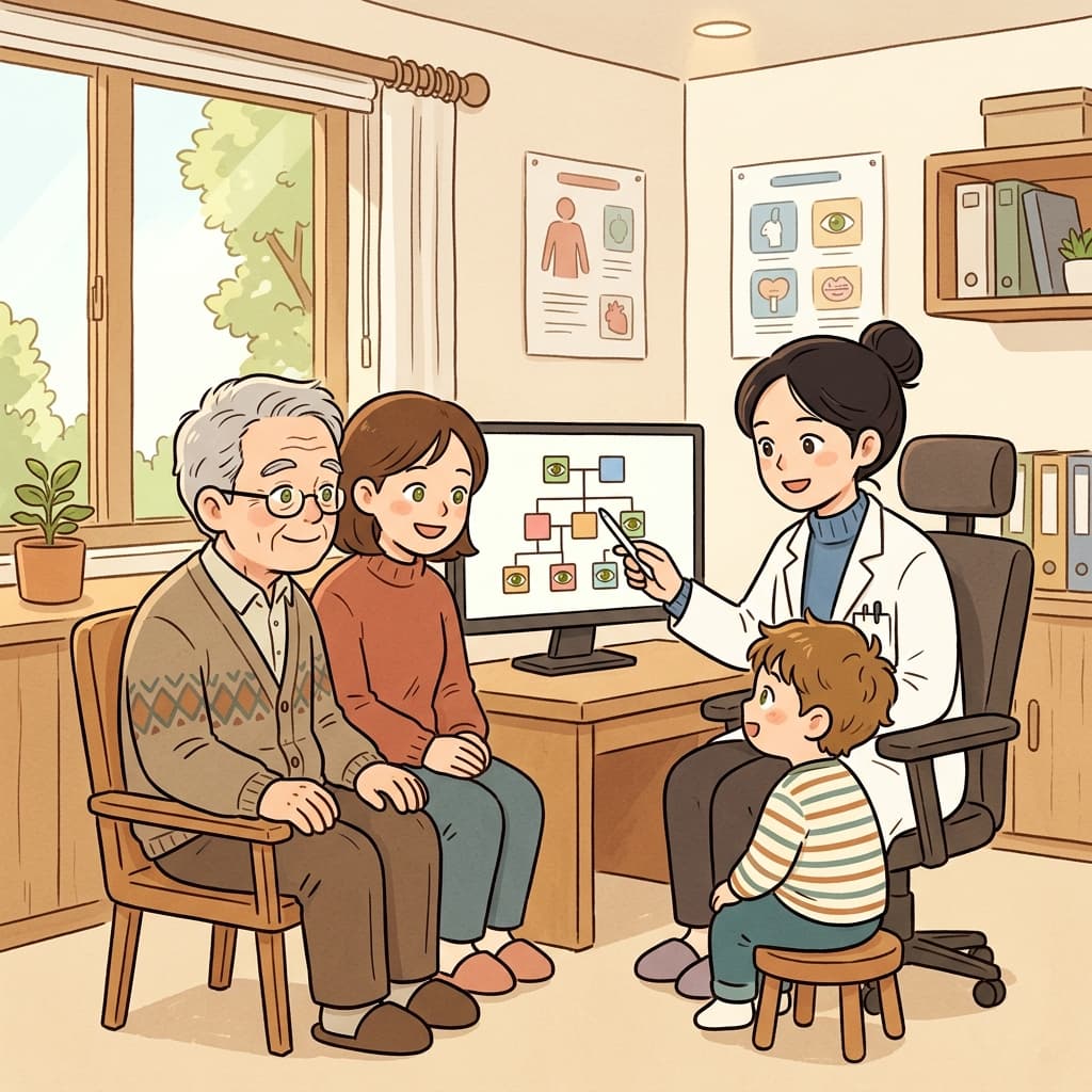 The doctor explained how heredity passes certain traits from parents to children.