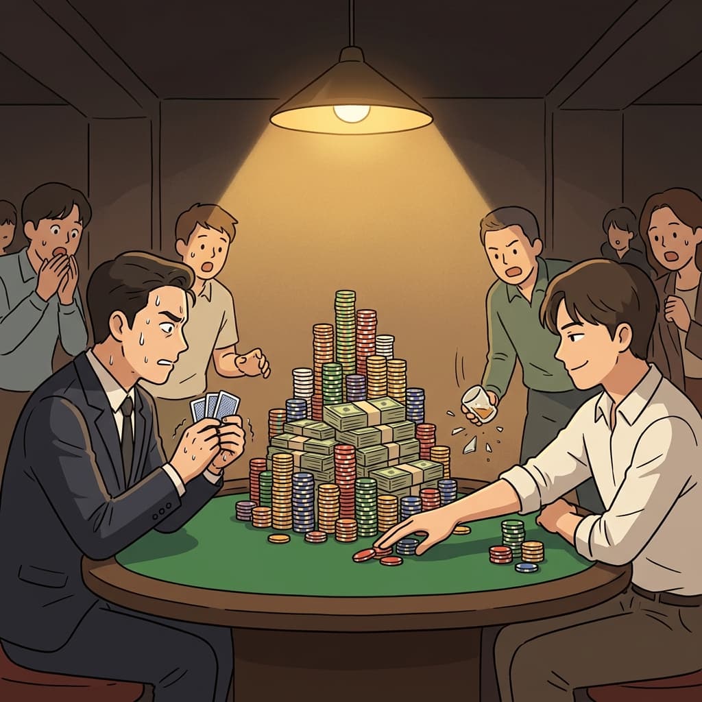 In a high-stakes poker game, one wrong move could cost him everything tonight.