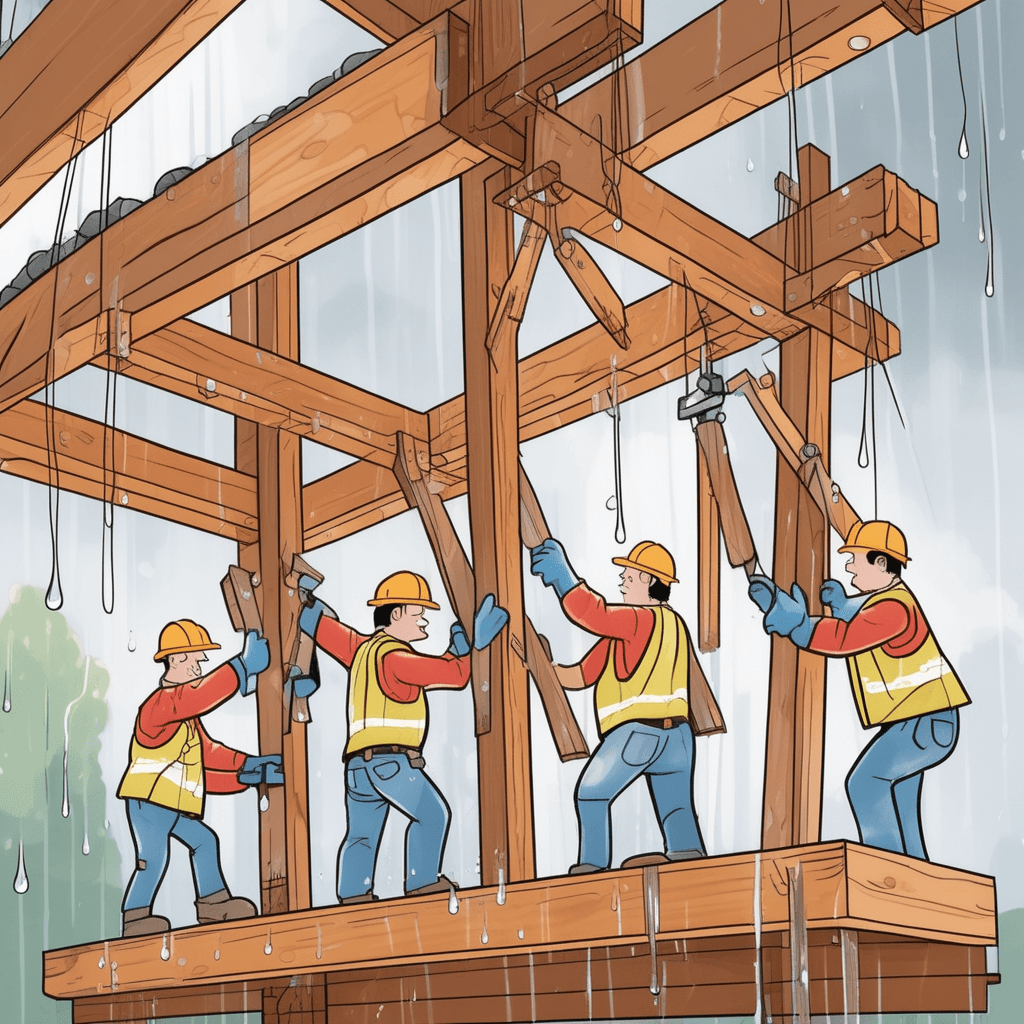 Hoist the moist joist into place!