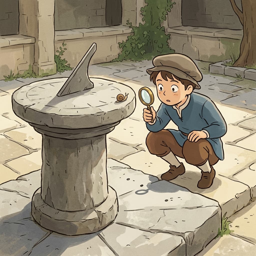 The sundial's shadow moves imperceptibly across the ancient courtyard stones.