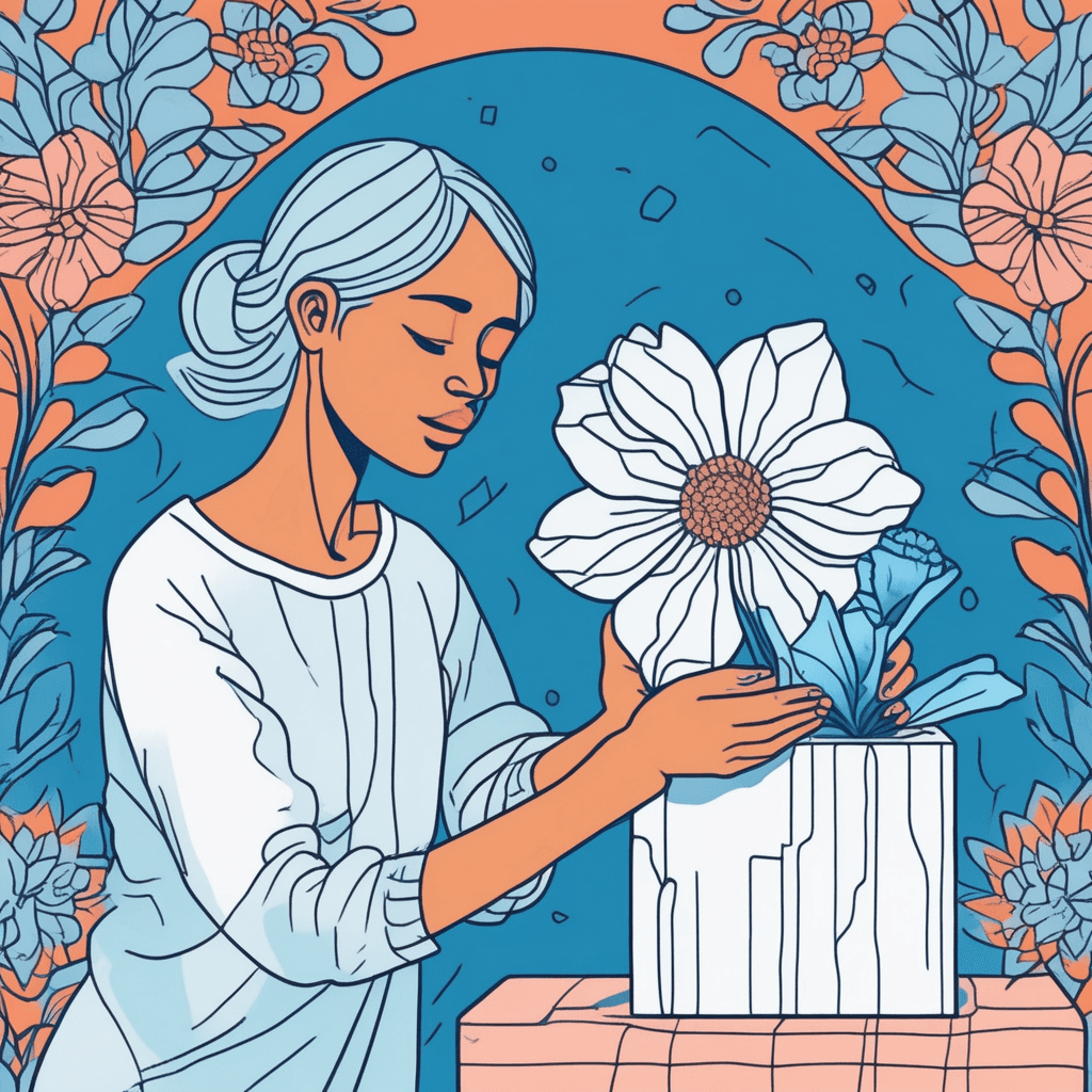 The flower imprint shows a lovely blue tint from the print!