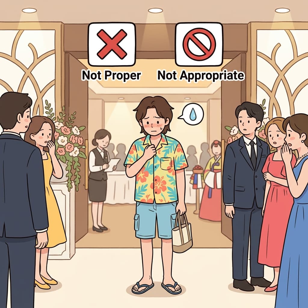 Wearing sandals to a formal ceremony would be improper.