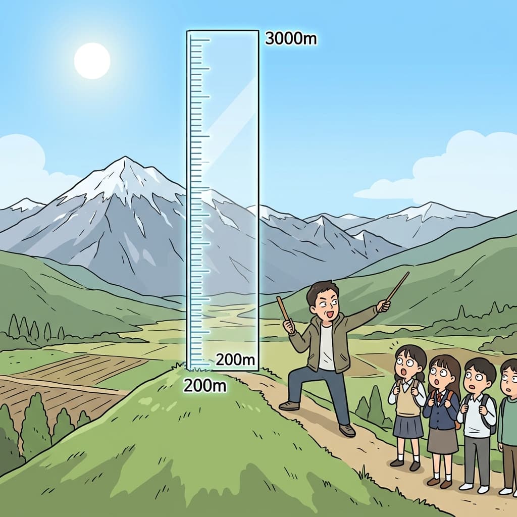 In absolute terms, the mountain is taller, though the hill looks bigger from here.