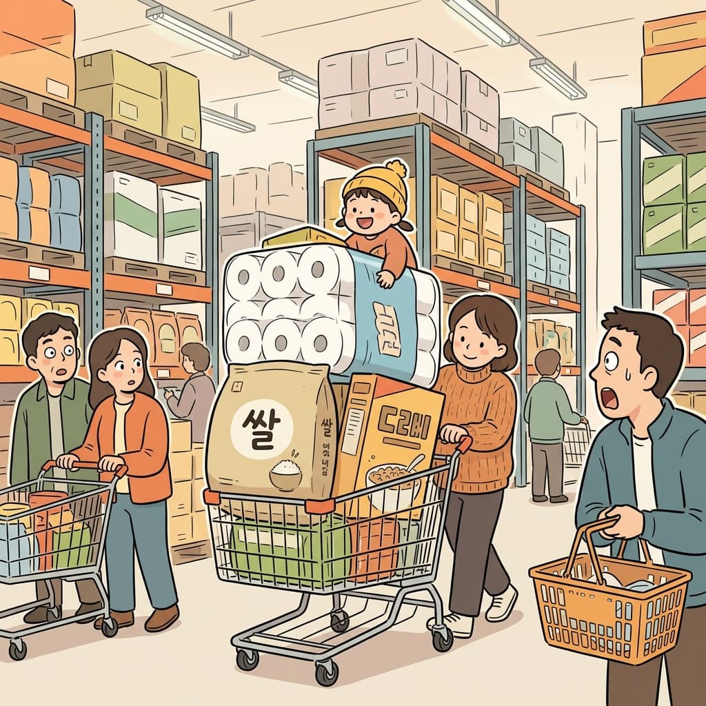 She buys rice in bulk to save money for her big family.