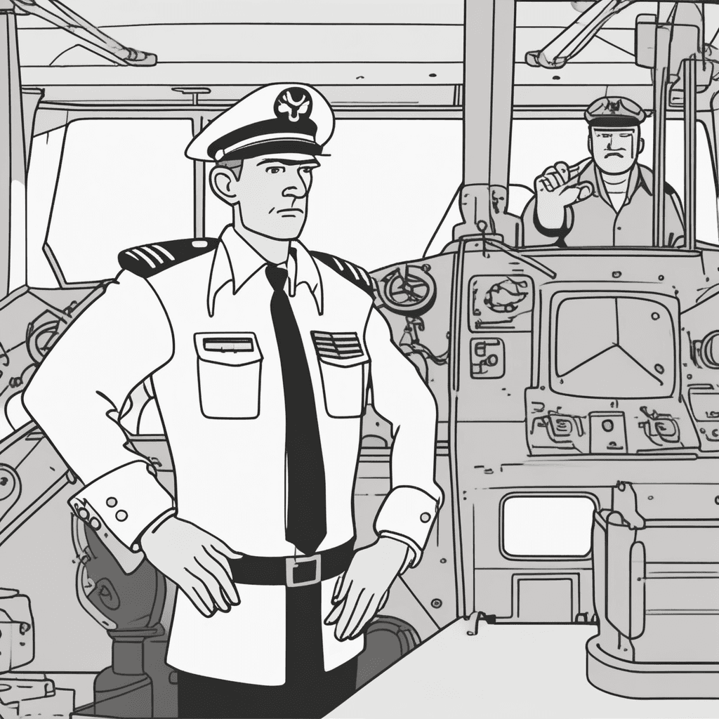 The captain in charge of the large barge!