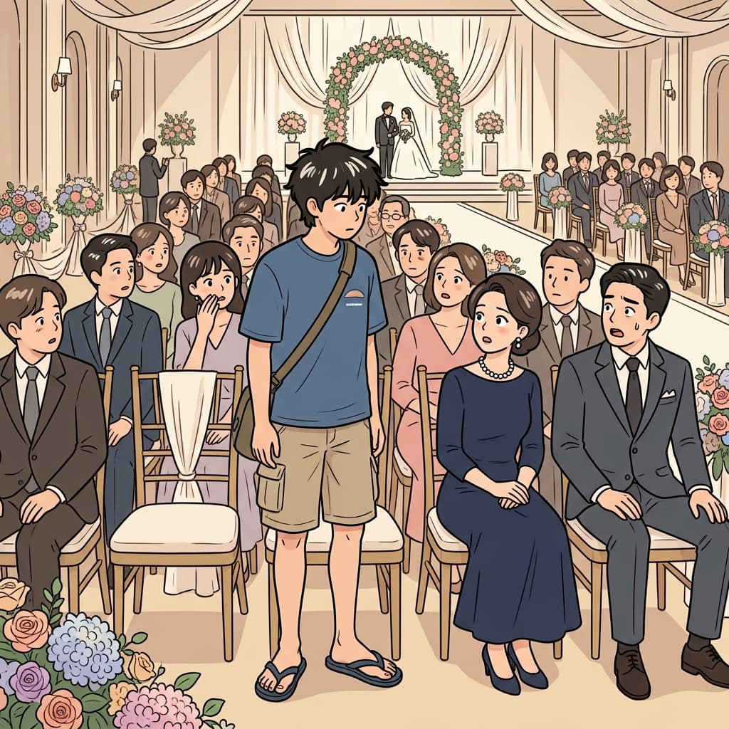 Wearing flip-flops to a formal wedding was inappropriate.
