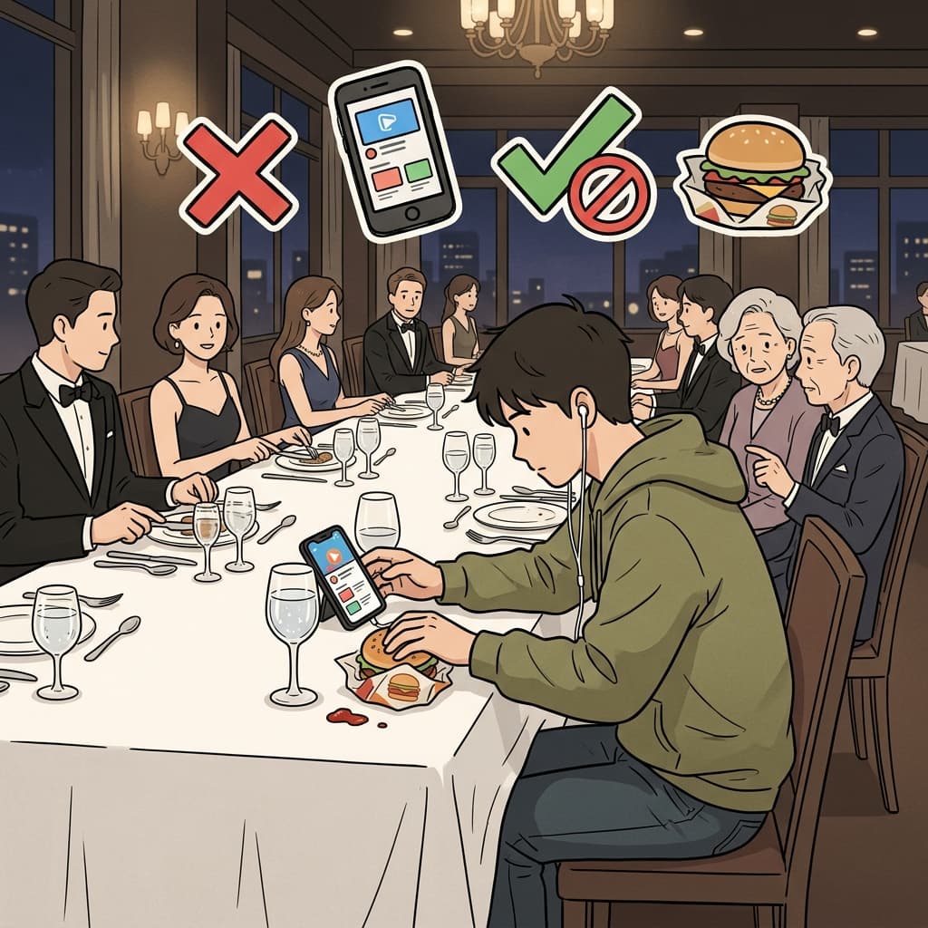 IN the wrong APP — nothing PROPER left to ATE. (IN + APP + PROPER + ATE
→ You went IN the wrong APP — nothing PROPER happened, and you ATE when you shouldn't have)