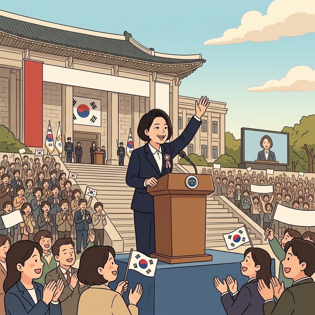The ceremony inaugurated the nation's new president.
