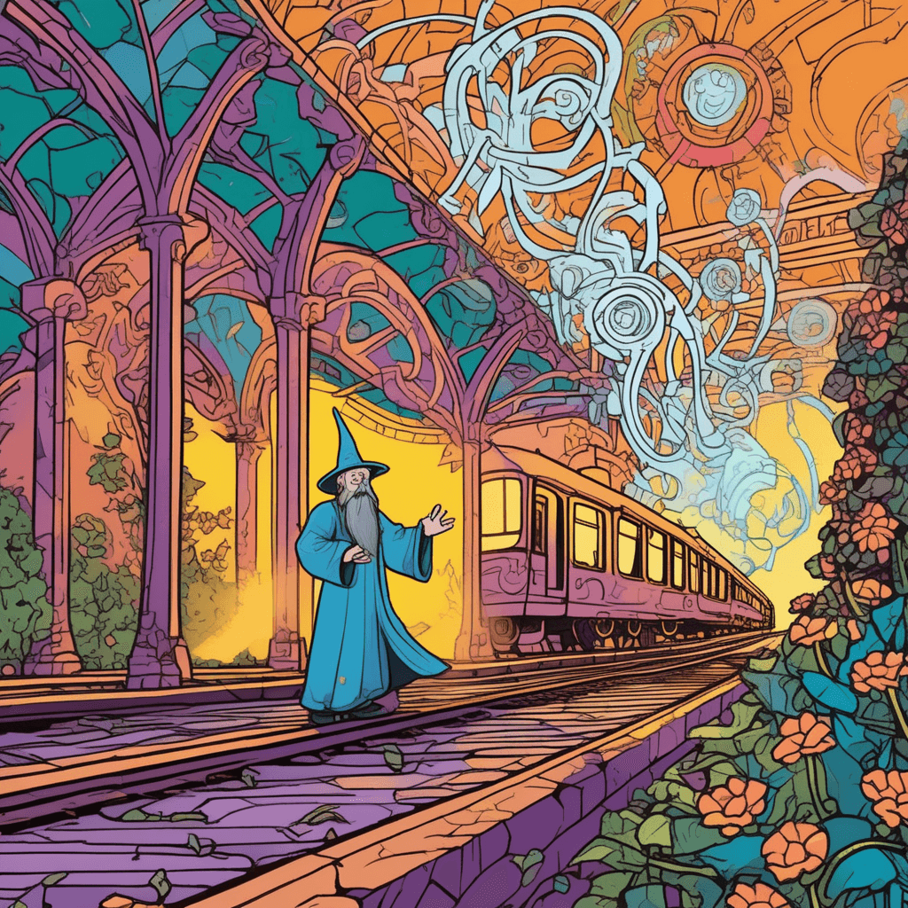 At the station, his incantation brings forth magical creation!