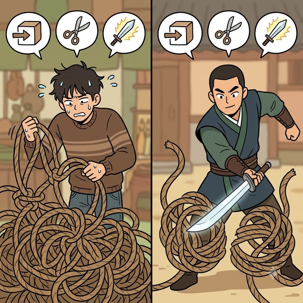 IN(into) + CIS(cut) + IVE(nature) — using his sword with the nature(IVE) to CIS(cut) directly IN(into) the thick knot, the warrior made an incisive strike.