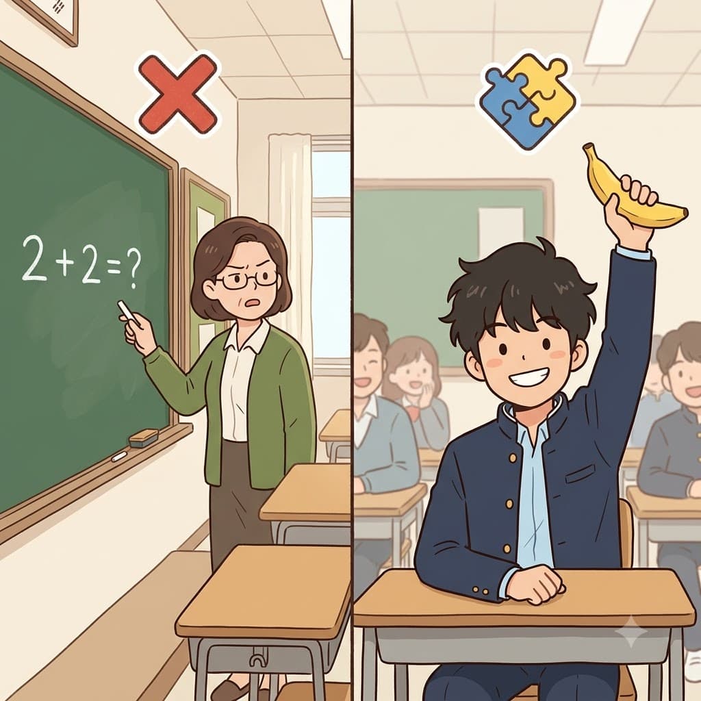 IN(not) + CONSEQUENT(logical result) — answering "banana" to a math question is completely IN(not) a CONSEQUENT(logical result), proving to be an inconsequent statement.